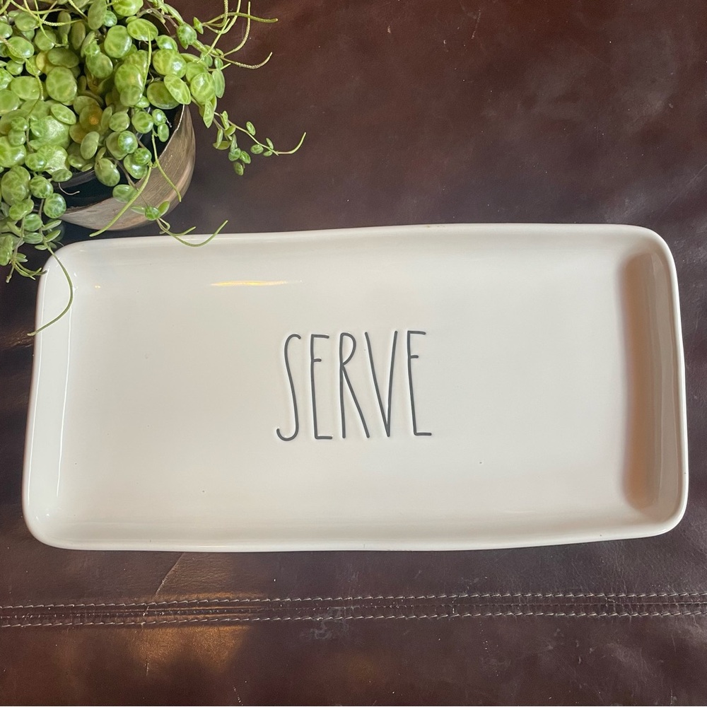 Rae Dunn White Rectangular Serving Platter‎